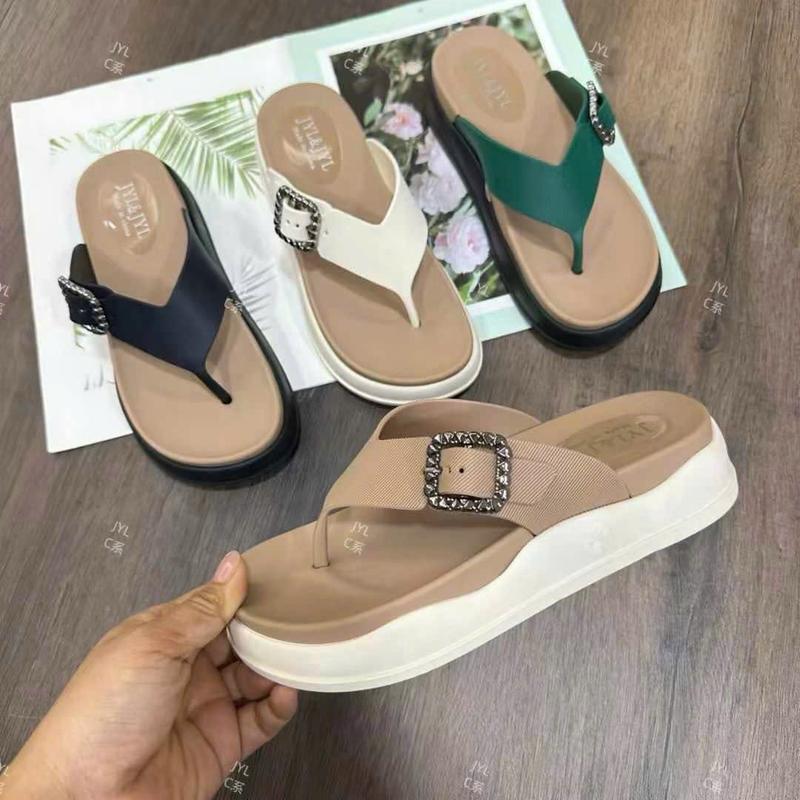   Chân tròn tăng size Dép kẹp Gân khóa mẫu mới hàng cao su ngon QC Nữ 