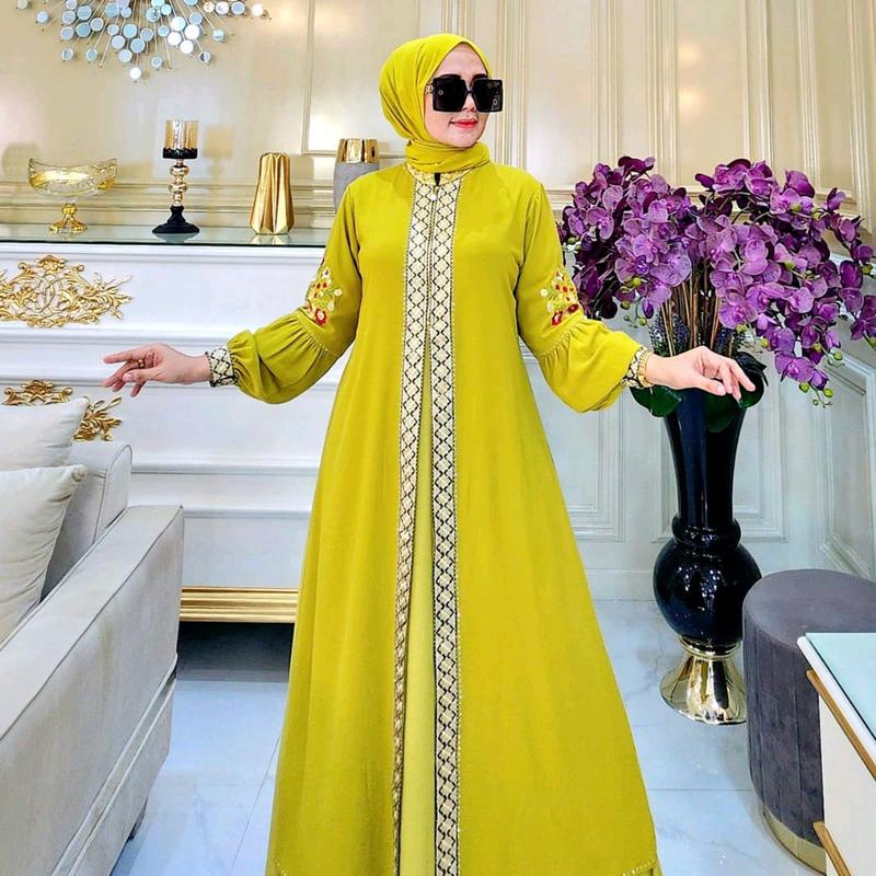 Abaya Lengan Bordir Melati 2