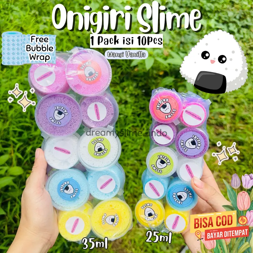 (10 PCS) SLIME ONIGIRI 25ML/35ML MURAH / SLIME MURAH / ONIGIRI SLIME MURAH ISI 10 / GROSIR SLIME