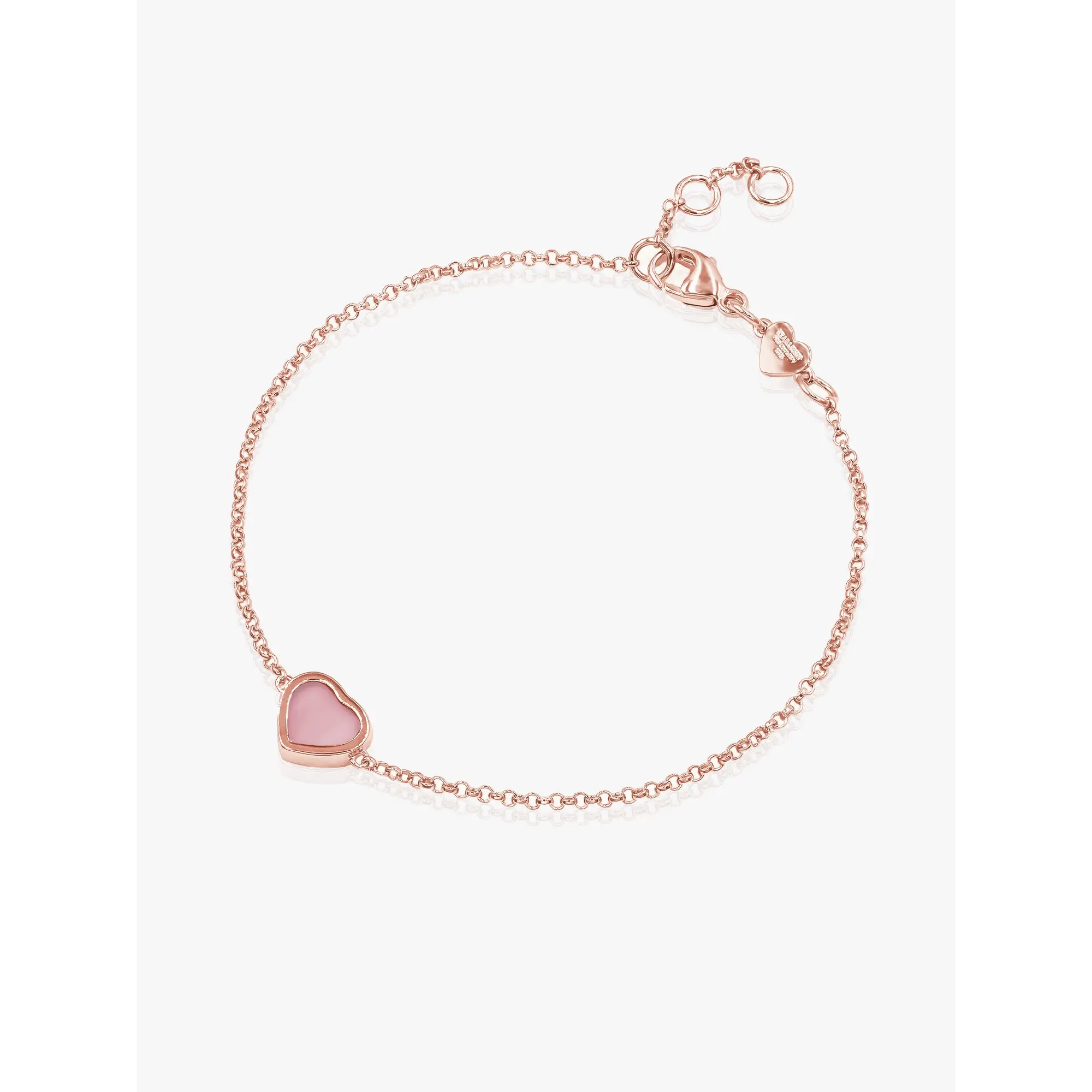 925 Rose Gold Pink Heart Bracelet