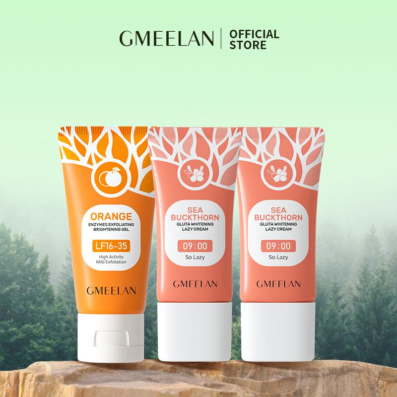 【L COMBO 1+2 GMEELAN Gel Tẩy Tế Bào Chết Da Mặt 50g*1 + Lazy Cream Kem cho người Glutathione  30g*2