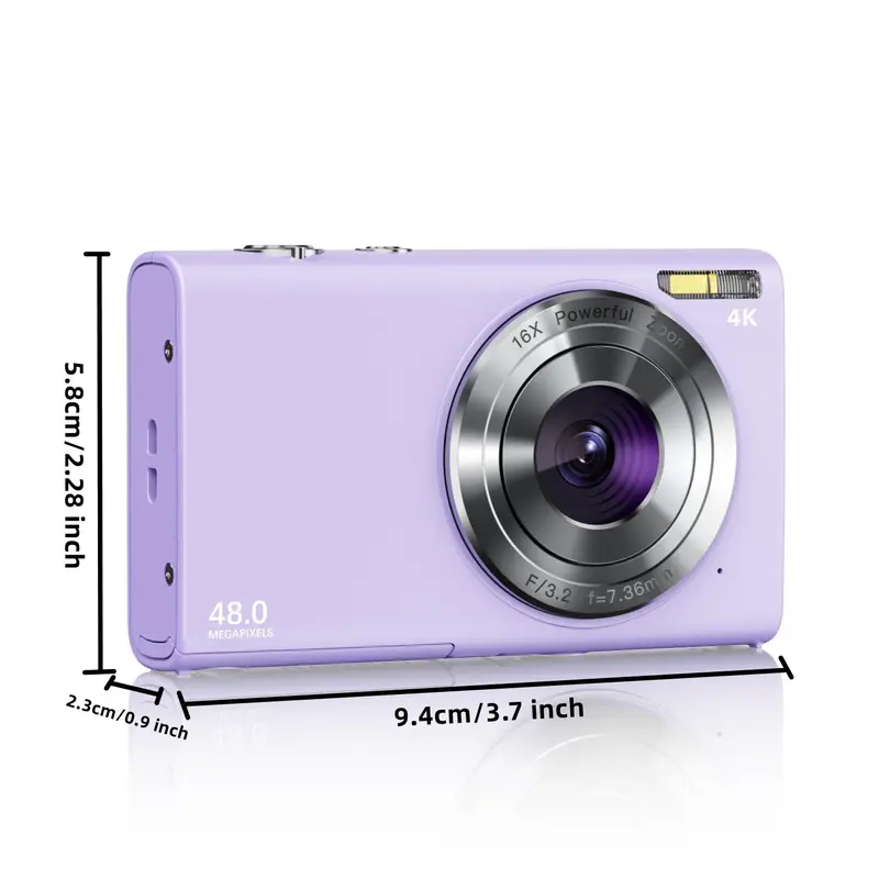 48MP 4K Digital Cameras, Portable 16X Zoom Digital Cameras with 32G TF Card & Charging Cable & Operating Manual, High Definition Digital Camera for Outdoor Sports, Stocking Fillers Gift 7