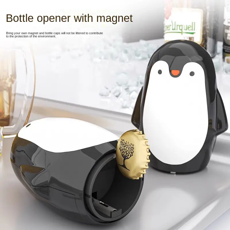 Penguin Press Opener Wine Sealer Beer Bottle Cap Lifter Multi Tool custom wood burning stick indian picture clocks wall aphrodite statue vintage marbles figurines dinosaur moving hachiko dog mirror iconic selfie money saving box coin jar electronic bank