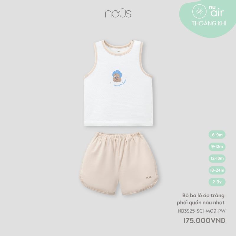 [KOL Nous Baby] Bộ quần áo ba lỗ mặc hè cho bé trai chất liệu thoáng mát, dễ vận động nhiều màu sắc (cho bé từ 7-15kg) BST T3