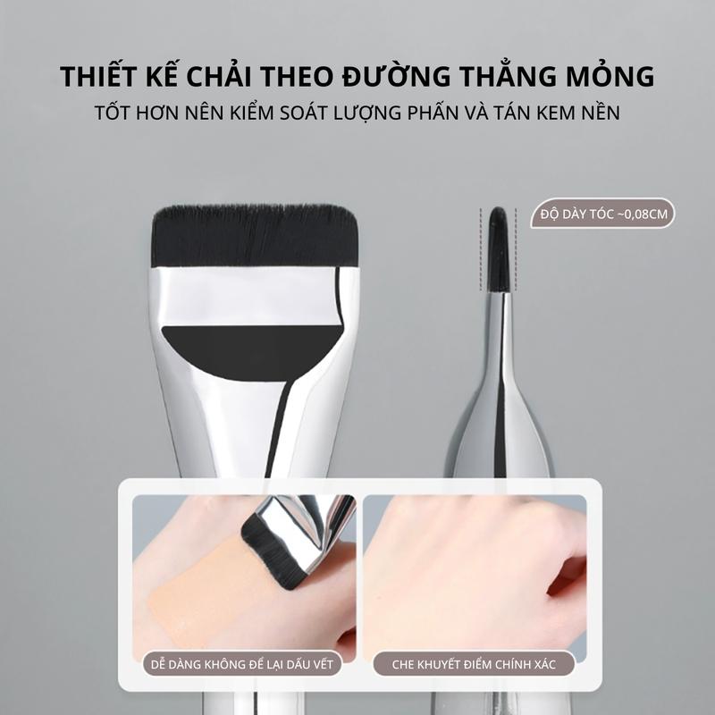 Cọ Tán Nền KIYE Đầu Dẹt Siêu Mỏng Giúp Tạo Lớp Nền Căng Mướt Và Mịn Màng Tư Nhiên 3