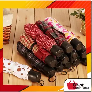 BISA COD P5449 Payung Lipat Motif Bunga / Payung Lipat Motif / Payung Lipat 3 Pelindung Panas Hujan Payung