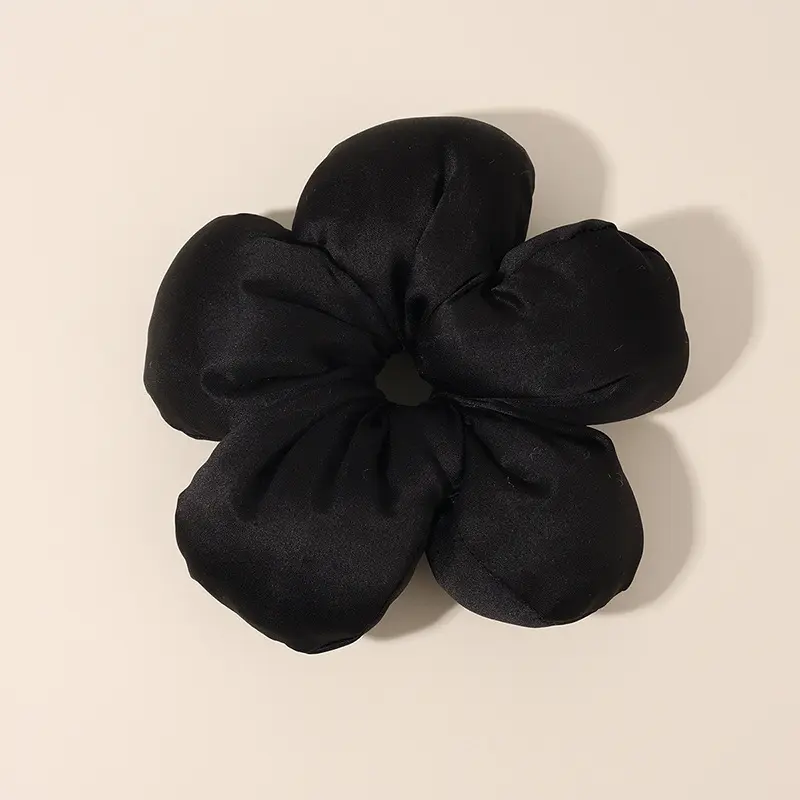 Dây Buộc Tóc Hoa Bánh Mì, Chất Liệu Satin Cao Cấp, Scrunchie Đầy Bông 3D, Thiết Kế Thanh Lịch Women Nữ 8