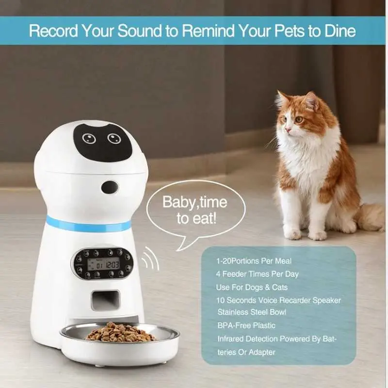 Tempat Makan Hewan Kucing dan Anjing Robot Pet Food Dispenser 3.5L