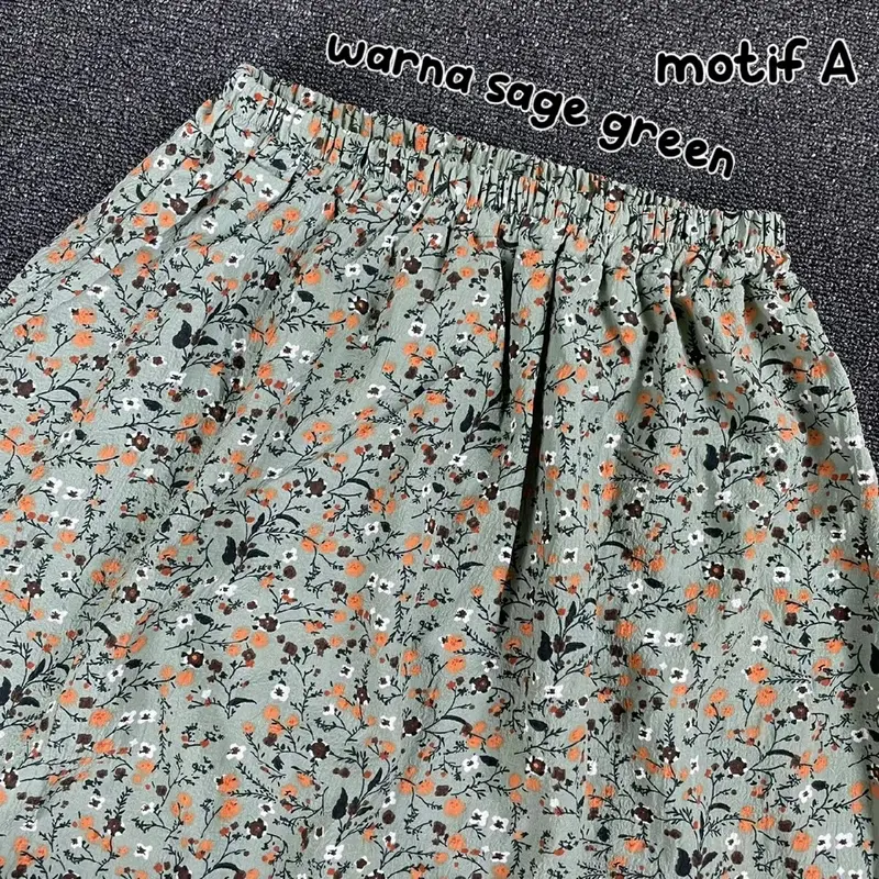 CASSIE ROK PANJANG MOTIF KOREAN STYLE JUMBO BIG SIZE CRINKLE 1