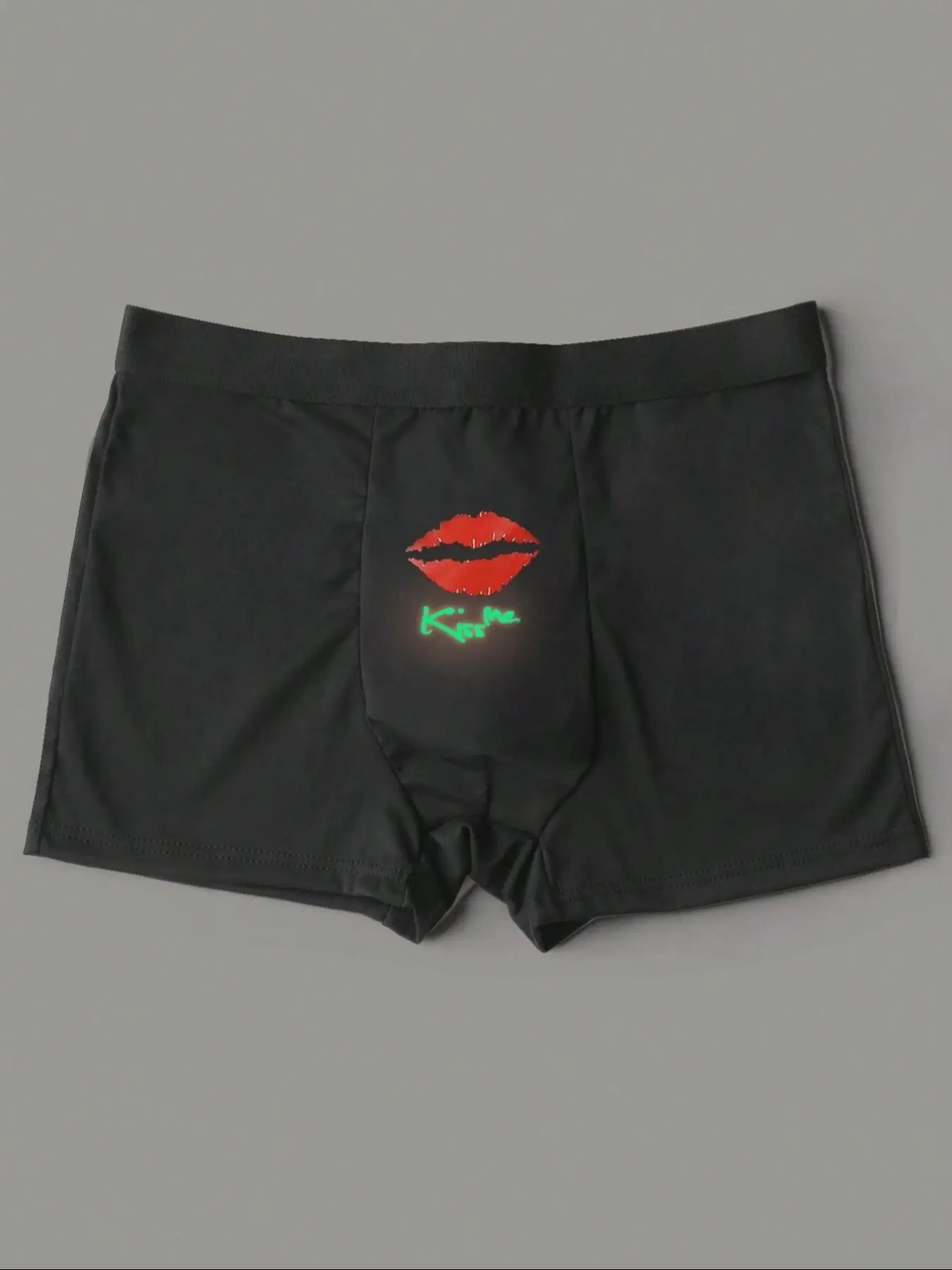 Men's Letter Print Luminous Boxer Brief, Casual Comfy Breathable Sexy Underwear for Daily Wear, Mens Underwear for All Seasons