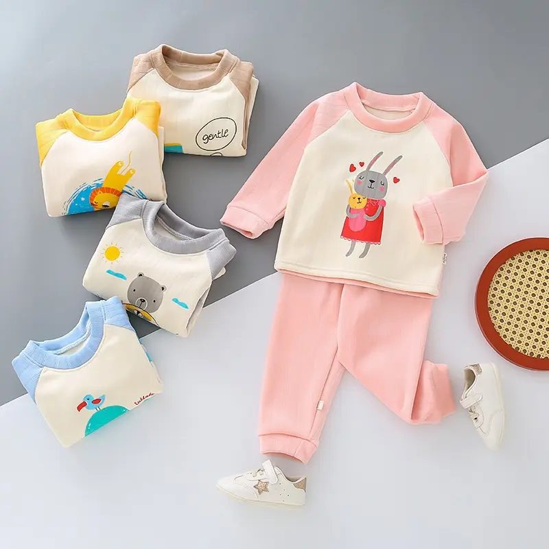 Bộ quần áo nhung dày ấm hàng quảng châu cao cấp cho bé 8-30kg Polo bộ  lót nỉ trai