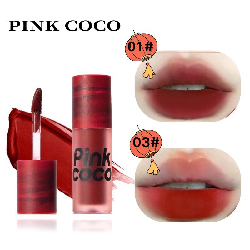 Son Kem Lì Màu Hồng Coco Son Kem Lì Khô Hoa Hồng Bùn Môi Độ bão hòa Thấp Lâu Trôi Trang Điểm Môi