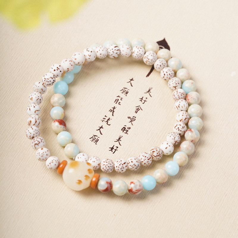 B24 – Vòng Dài - Bồ Đề Tinh Nguyệt | Đá Thọ Sơn – Vòng tay hạt bồ đề tinh nguyệt tự nhiên phối đá núi Thọ Sơn Phụ Kiện Đeo lỡ làng thiên sơn chuỗi bàn tay phật tràng