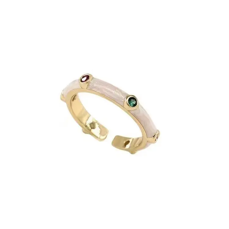 Nhẫn Tráng Men, Phong Cách Pháp, Thiết Kế Đặc Biệt Cho Bộ Đồ Nữ, Giá Cả Phải Chăng, Sang Trọng Và Thanh Lịch, Nhẫn Ngón Trỏ Cổ Điển Cao Cấp, Lười Biếng 4