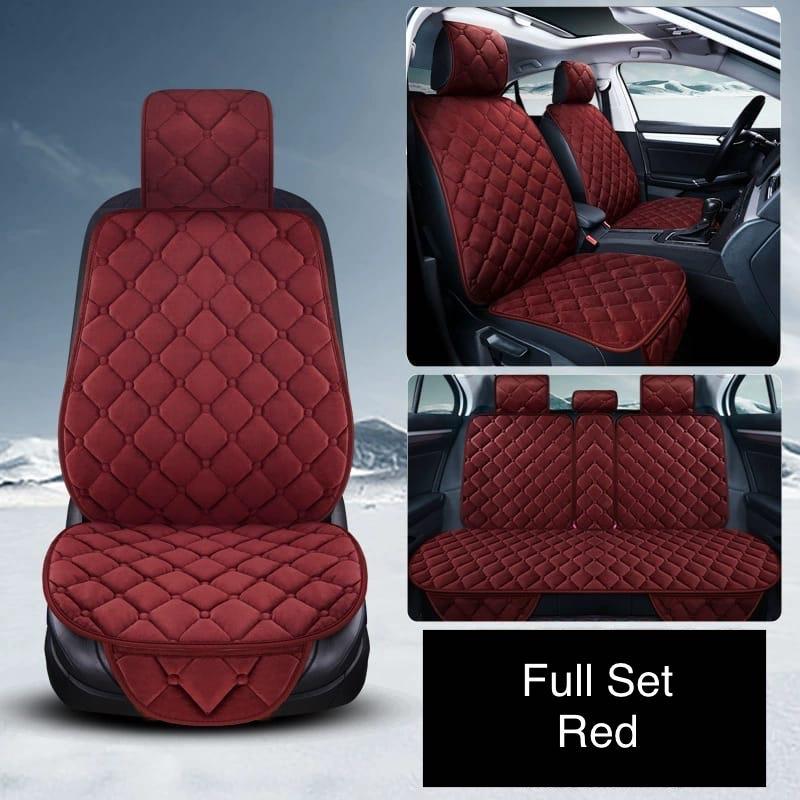 FULL SET Sandaran Alas duduk Jok Mobil Kain Empuk beludru Car 3
