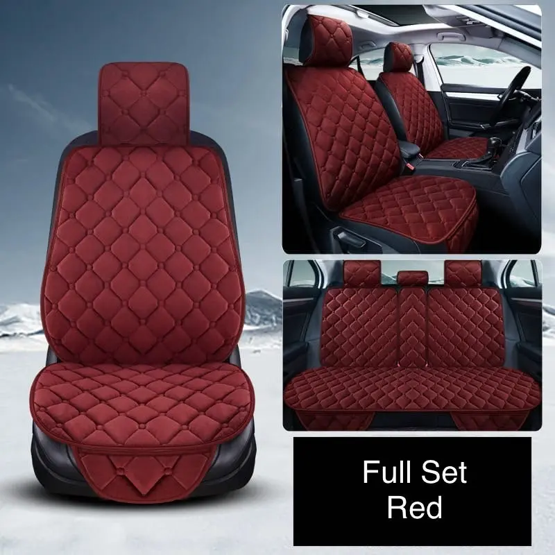 FULL SET Sandaran Alas duduk Jok Mobil Kain Empuk beludru Car 3