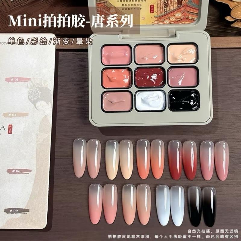 Set gel dặm Ombre 9 màu mịn mướt đa năng, set bút dặm ombre nail