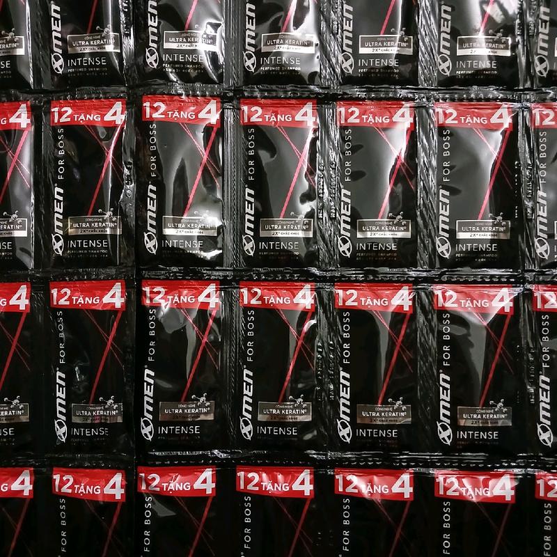 Combo 160 dầu gội nước hoa Xmen for Boss Ultra Keratin, dây 16 gói - Chăm Sóc Tóc Dưỡng Tóc