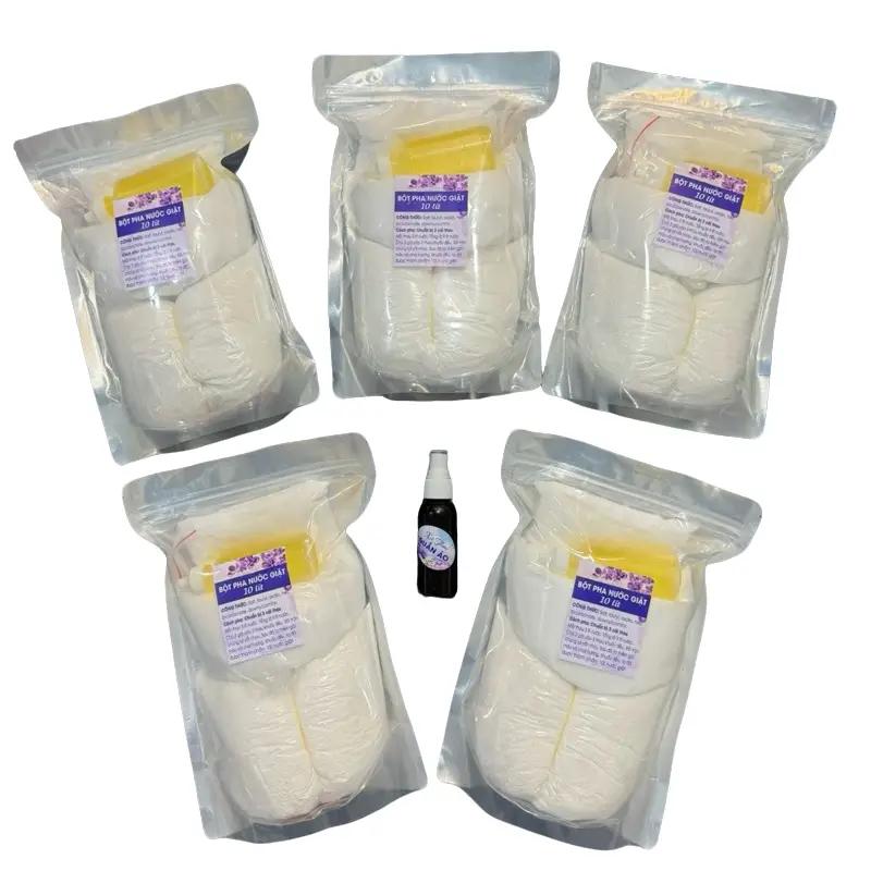  COMBO 5 Gói Bột Pha Nước Giặt 10 Lít  tổng 50lít  Kèm Quà Xịt Thơm Quần Áo. Làm Sạch Quần Áo Kem 