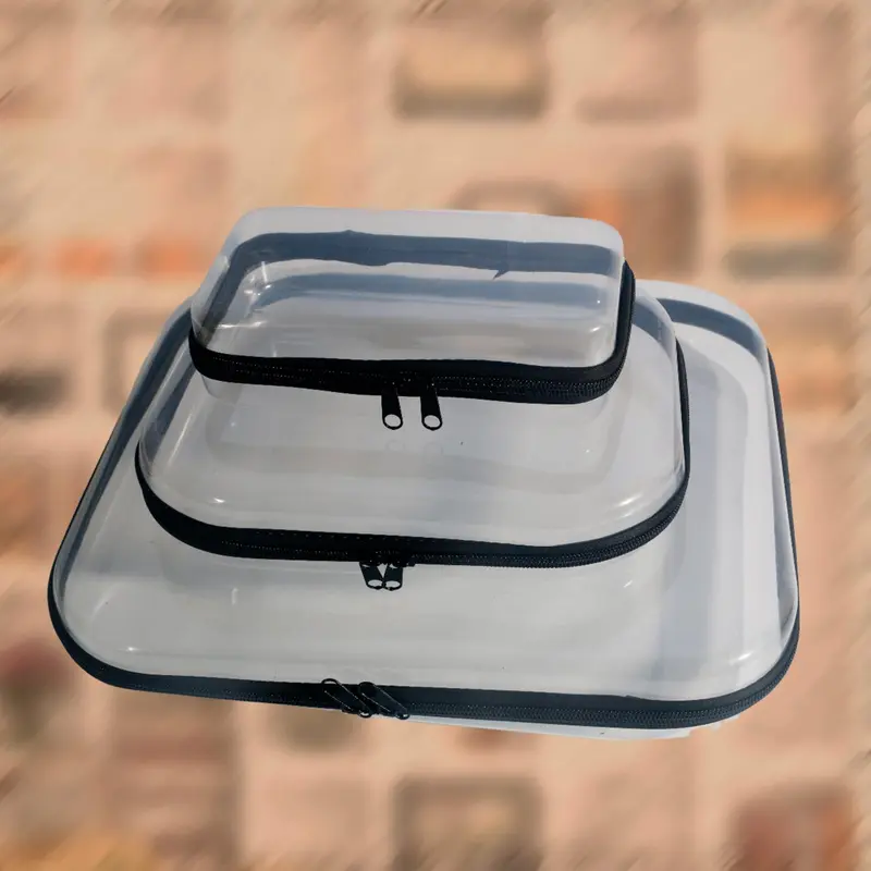 Clear Pvc Zipper Storage Box, 3 Counts/set Portable Waterproof Storage Bag, Plastic Organizer Containers, Multipurpose Storage Case for Pencil Toy Board Game 8