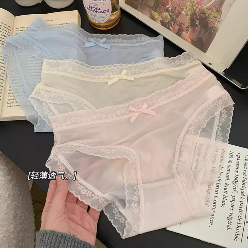 Quần Lót Mặt Nạ Lụa Lạnh Cảm Giác Tự Nhiên Không Khí, Dành Cho Nữ, Siêu Mỏng, Thoáng Khí, Nhanh Khô, Đáy Quần, Cạp Trung, Thiết Kế Tam Giác Cổ Điển, Thích Hợp Cho Nữ, Năm 2024 6