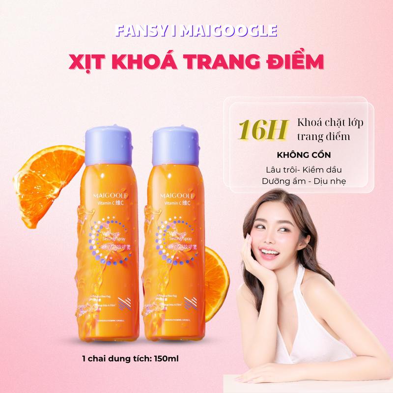 Xịt Khóa Nền Makeup Maigoole bigsize 150ml Tinh Chất Vitamin C Khoá Trang Điểm 16h Kiềm Dầu Tạo Nhũ Óng Ánh 0