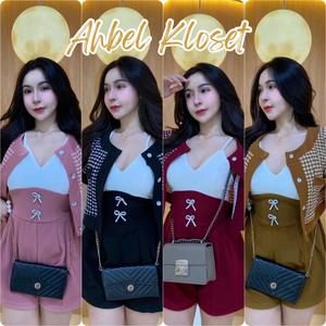 SET-98 ชุดเซ็ทจั้ม+เสื้อคลุมแต่งลาย