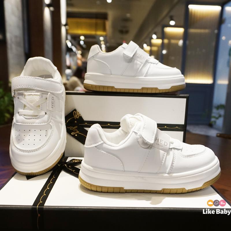 Giày Thể Thao Bé Trai Bé Gái Từ 1 - 12 Tuổi Màu Trắng Siêu Nhẹ Quai Dán Đế Êm Kiểu Dáng Thời Trang G96