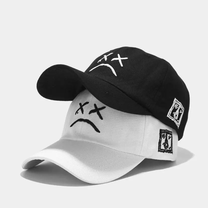 Topi Baseball Unisex Bordir logo smile Cap Fashion Korean Outdoor