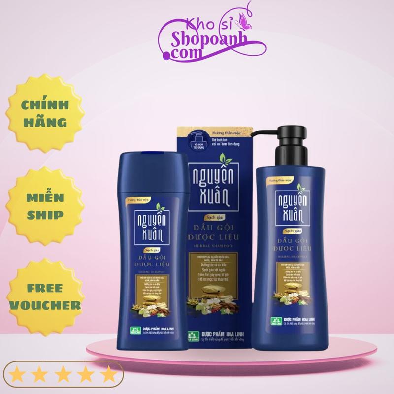 Dầu gội đầu dược liệu Nguyên Xuân Dành cho tóc gàu ngứa - màu xanh dương Nam Nữ Women dầu gội thảo dược