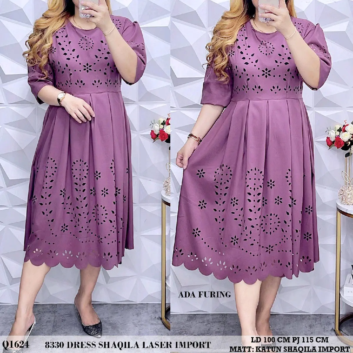 8330 DRESS SHAQILA LASER IMPORT 7 WARNA