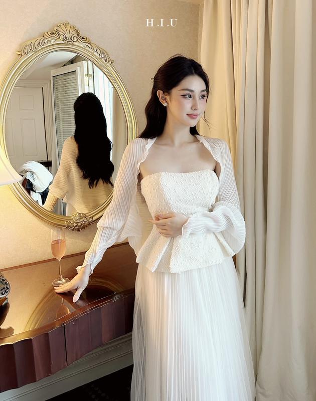 Áo voan nữ khoác ngoài xếp cánh dơi Emmi H.I.U Fashion thiết kế nữ tính phối nhiều kiểu sang trọng HIU design