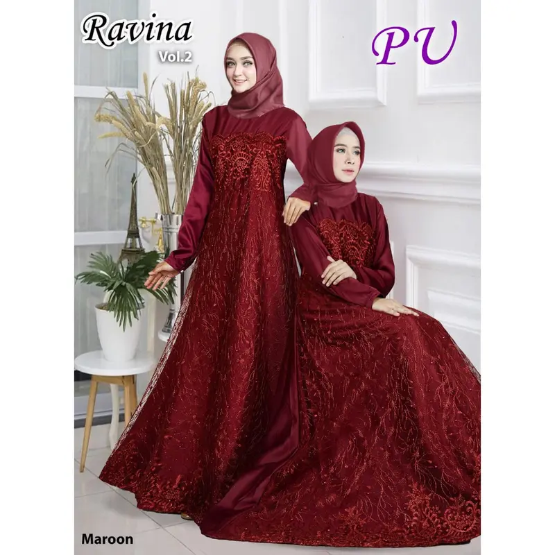 GAMIS BRUKAT RAVINA BUSUI KEBAYA TILE MAXY DRESS KONDANGAN EXCLUSIVE WANITA MUSLIM MURAH 8