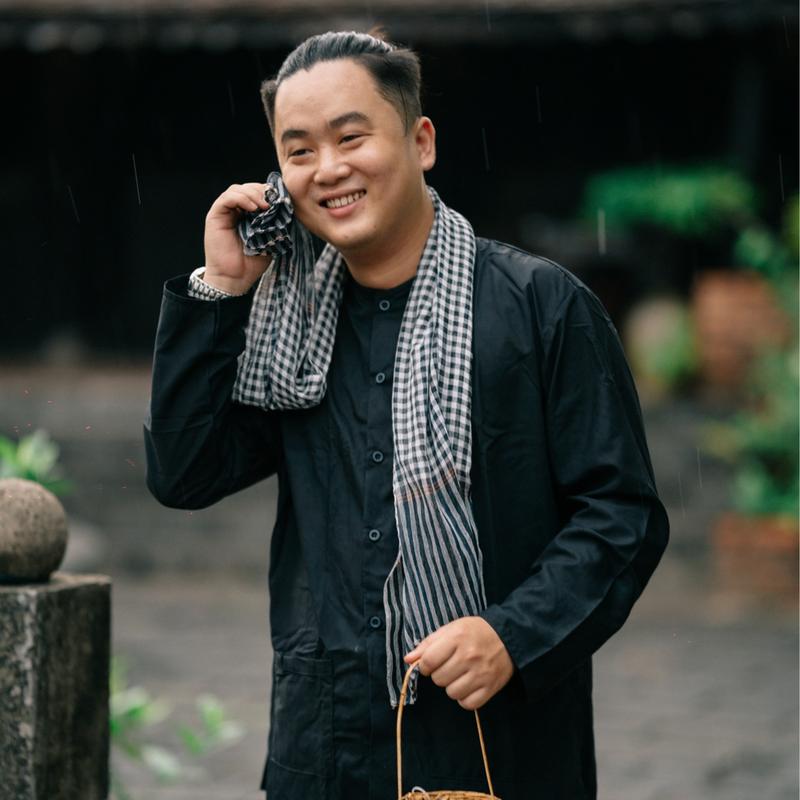 Bộ bà ba nam vải cate đen truyền thống miền Tây- Có bà ba bigsize