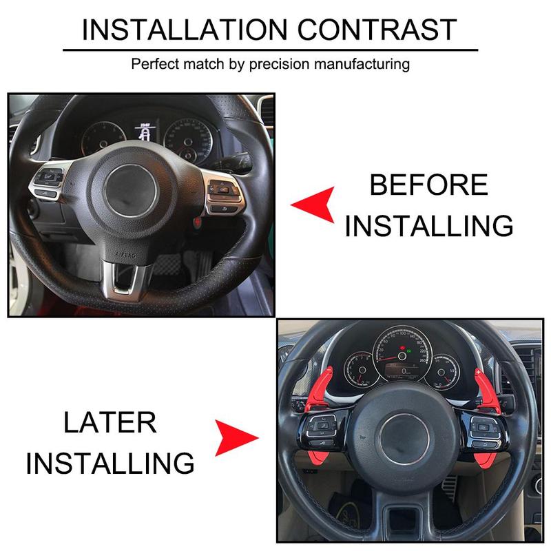 Car Steering Wheel Paddle Shift Extension Cover, Aluminum Alloy Car Steering Wheel Paddle Shift Extension Cover, Car Accessories for VW Golf 5 6 MK6 GTI R Jetta MK5 Passat B6 B7 CC Sharan Tiguan 4