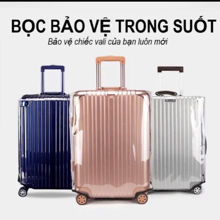 Trùm vali nhựa Trong suốt có Viền villal K501 {cao cấp}