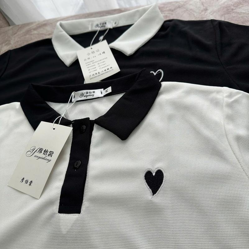 Áo Polo Women Chất Tổ Ong 2 Da Cao Cấp Thấm Hút Mồ Hôi Thêu Tim, Thêu Mèo, Thêu Cupid, Thêu Thỏ 4