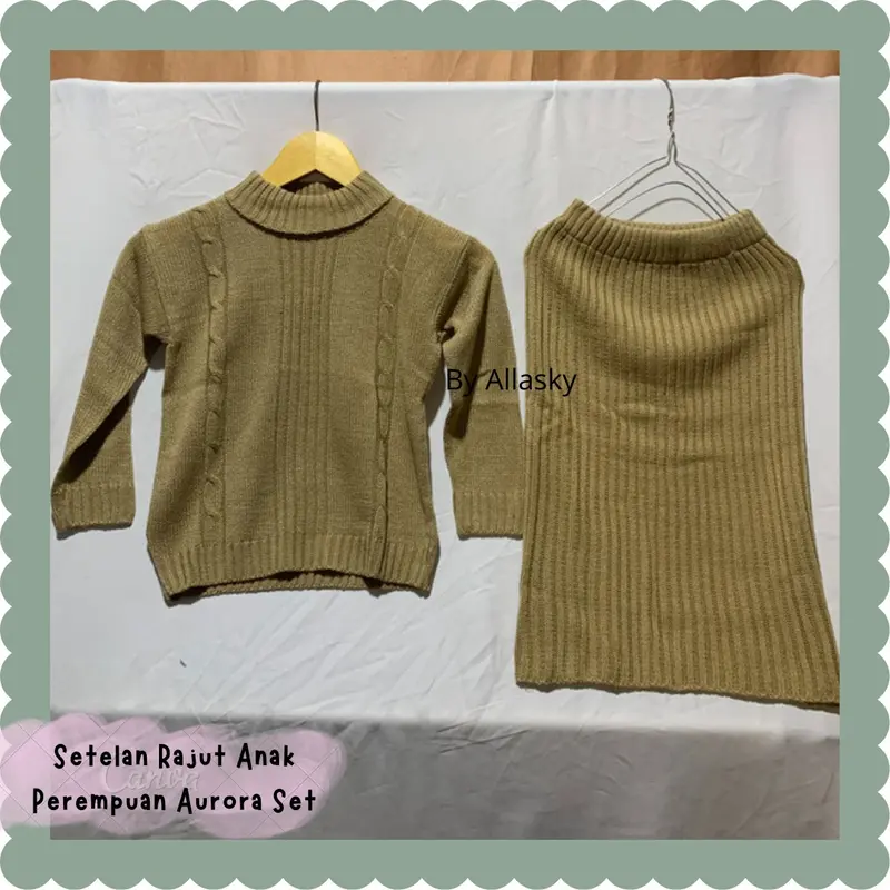 Baju Anak Perempuan setelan aurora / Sweater Rajut Anak / Satu Set Rajut Anak / Cardigan Rajut Anak Perempuan / Set Knit Anak / Rok Stelan Rajut Anak / Rok Span Rajut Anak / Baju Anak Cewek Umur 12 / Setelan Rajut Anak Perempuan Aurora Set 6