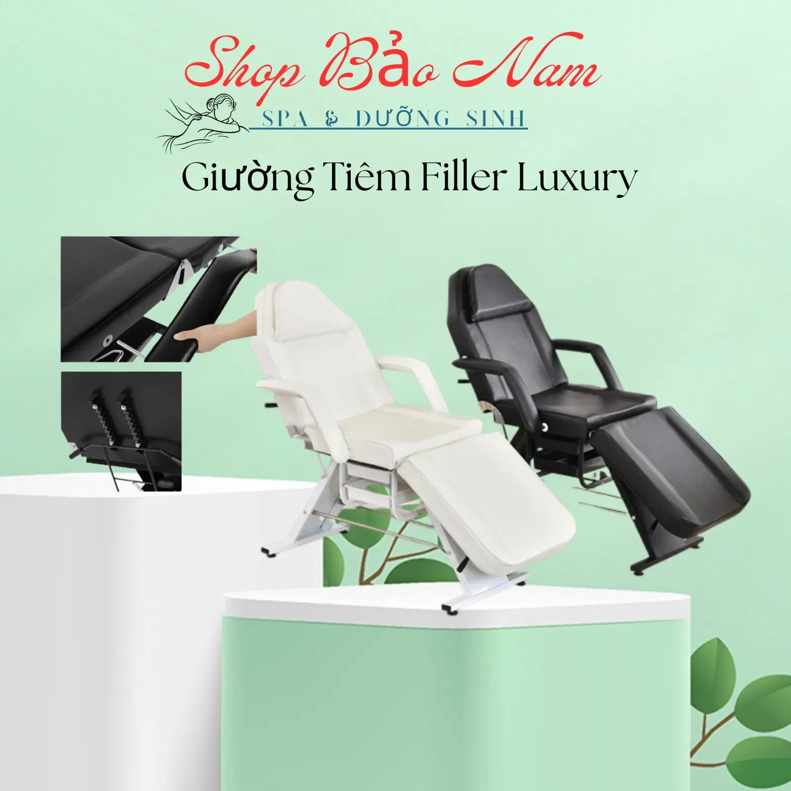 Giường Tiêm Filler - Giường Luxury Nhập Khẩu - Dùng Trong Phun Xăm Chăm Sóc Da Spa.