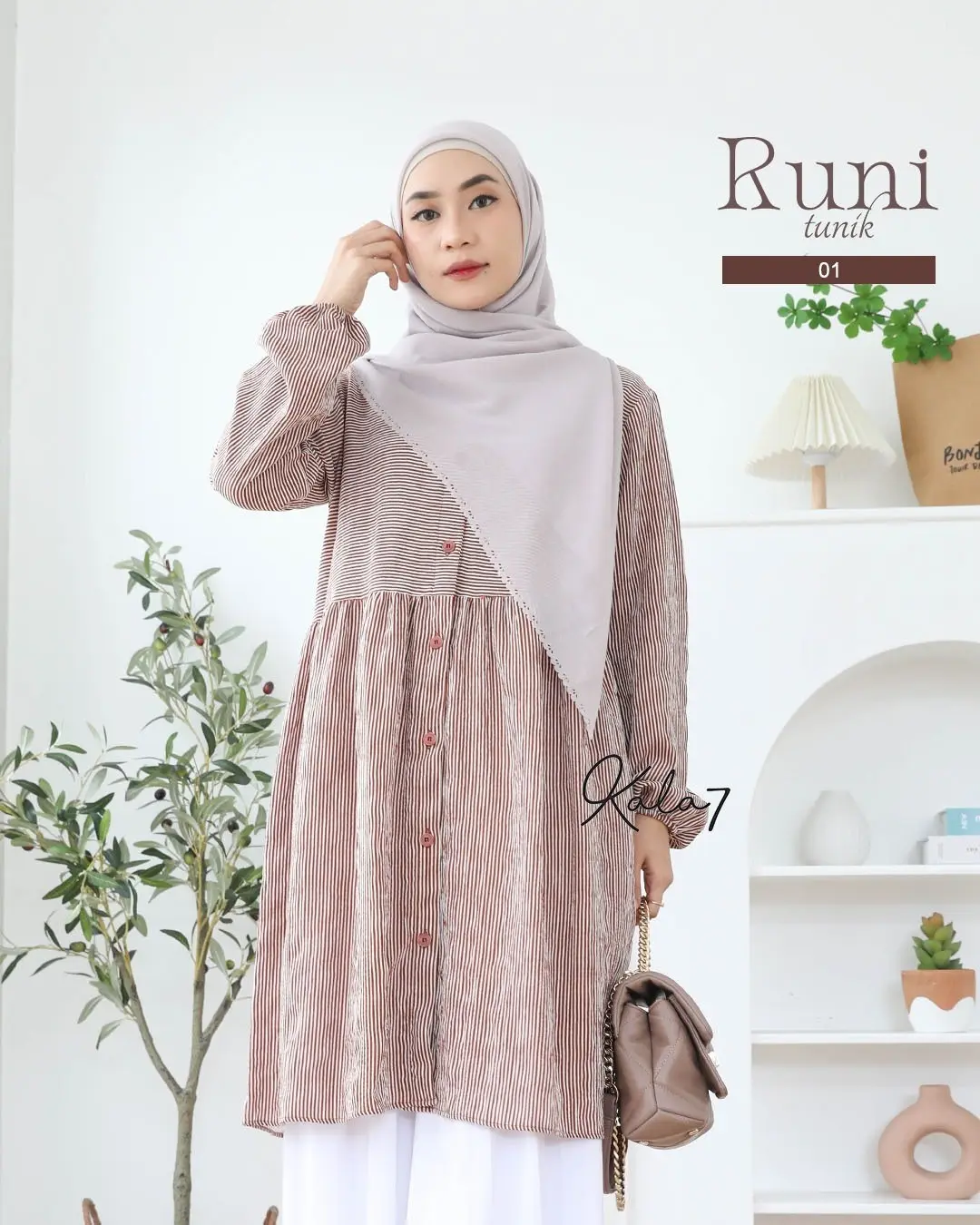 RUNI TUNIK ZIZARA BAHAN CRINKLE ATASAN KEKINIAN