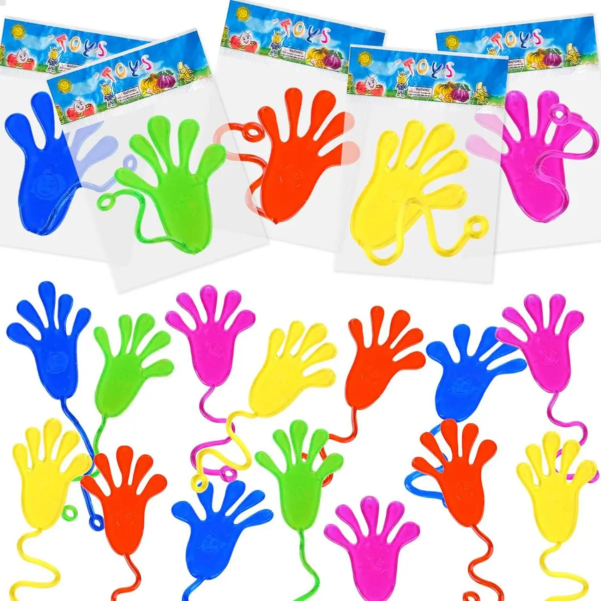 Random Color Sticky Hand Toy, 10/20/30/50pcs Palm Elastic Sticky Squishy Slap Palm Toy, Fun Novelty Gift Party Favors Supplies
