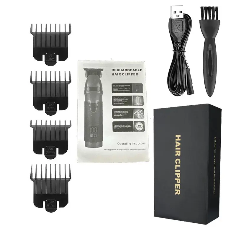 Rechargeable Hair Clipper Set, 1 Set Hair Clipper & Accessories, Professional Hair Trimmer Set, Salon, Barbershop, Hair Clipper Trimmer Neon Clipper 3