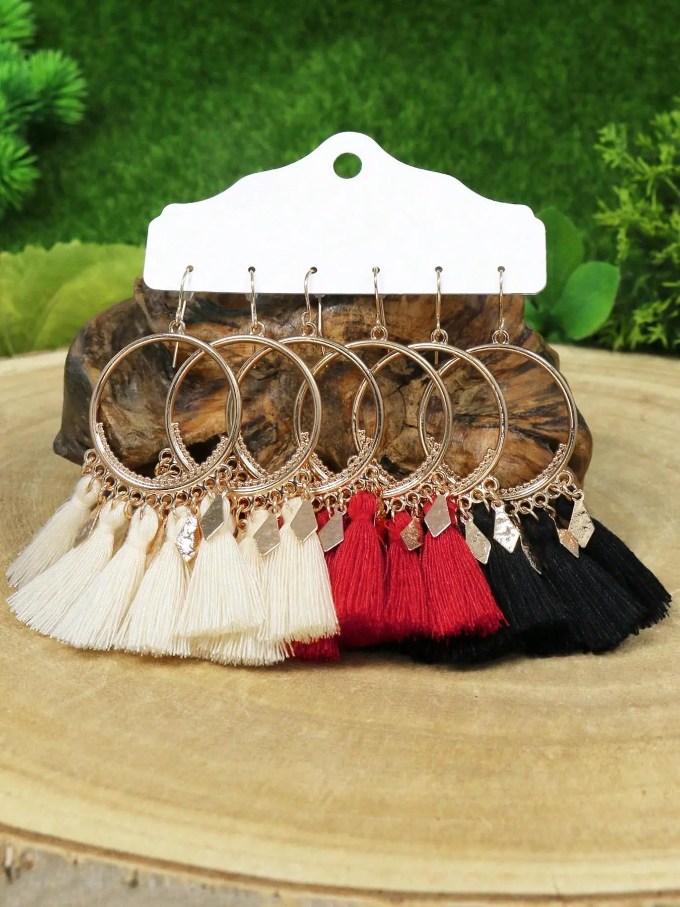 Round Colorful Tassel Drop Earrings, 3 Pairs Fashion Jewelry for Party, Daily Clothing Decor, Trendy All-match & Exquisite Jewelry for Birthday Gift for Women