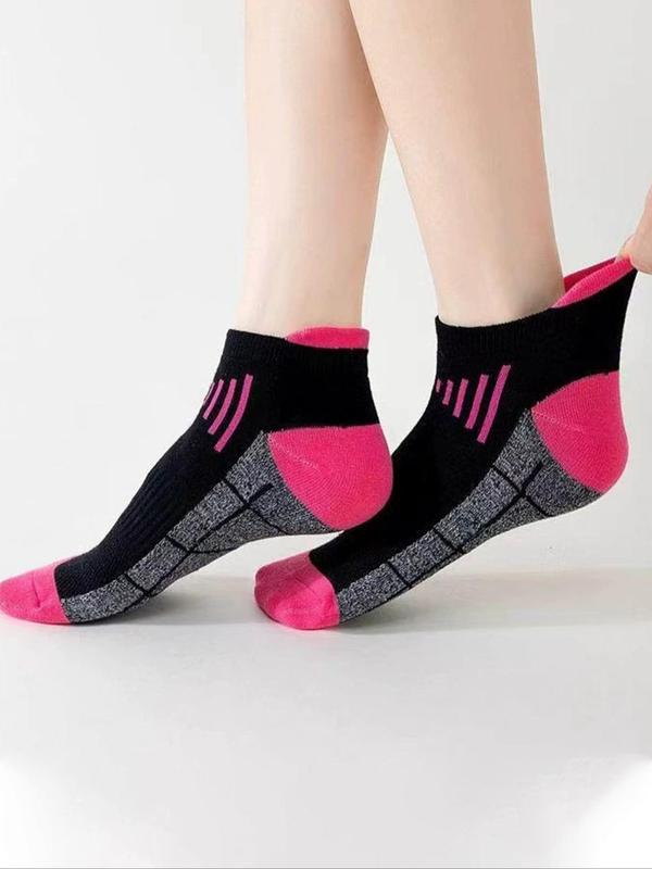 Men's Colorblock Low Cut Socks, Breathable Comfortable Socks for Daily Wear, Multipack Knit Socks for All Seasons 5