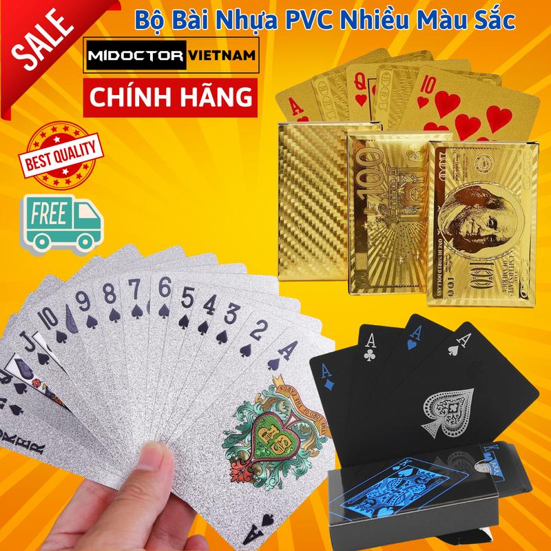 Bộ bài nhựa PVC siêu bền Mạ Vàng Bạc Đen Chống Nước - Hãng miDoctor