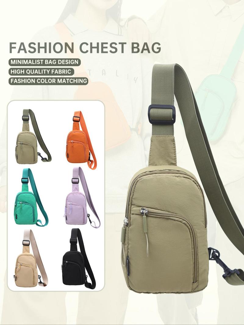 Product Introduction of Fashionable Lightweight Minimalist Compact Zipper Sling Bag, Casual Versatile Phone Bag for Women & Men, Trendy All-match Crossbody Chest Bag for Daily Used 7