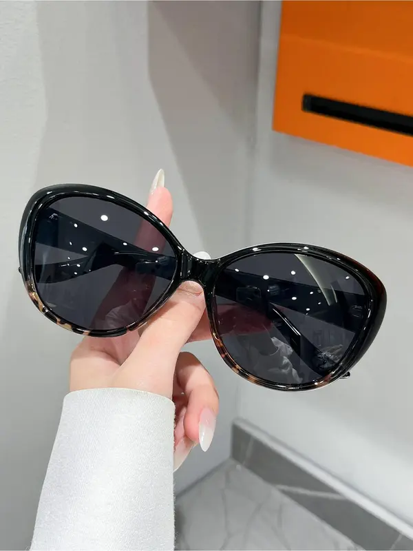 Unisex Simple Style Plain Color Sunglasses, Trendy Casual Cat Eye Frame Sunglasses for Everyday Use, Fashion Accessories for Outdoor Activities 0