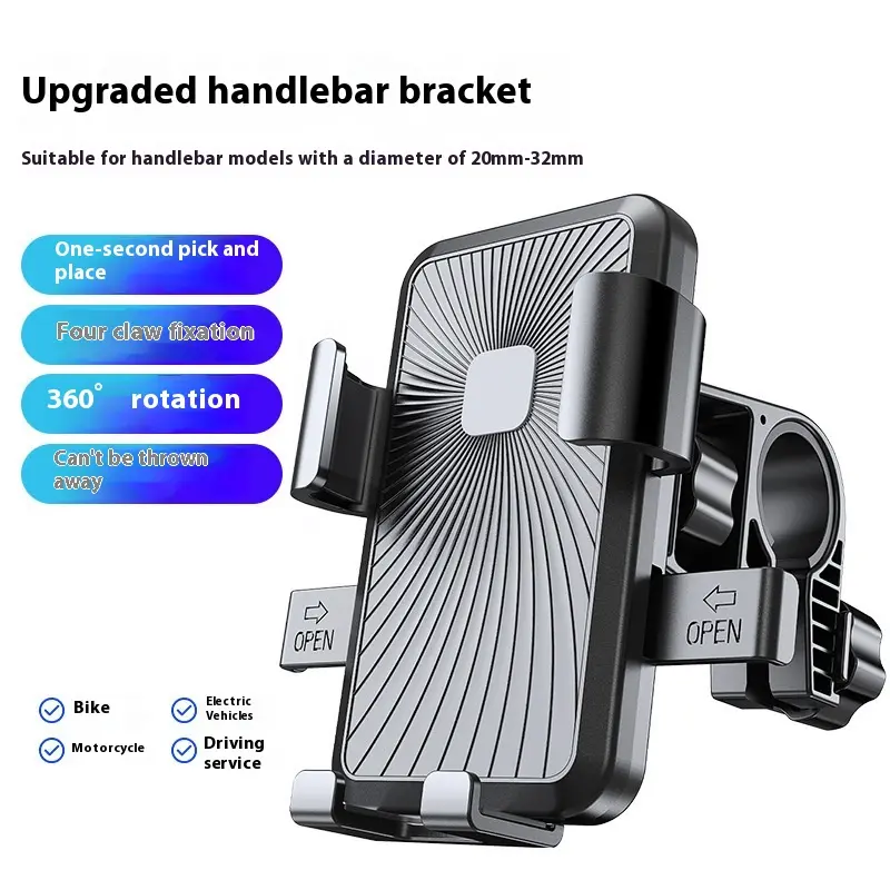 Cell phone holder for electric bike, new design, anti-shock, navigation, e-bike, motorcycle delivery, rider phone holder.