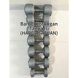 POTENCE BARBEL KOSONGAN / DUMBEL TANPA ISI WARNA SILVER ( SUDAH INCLUDE TUTUP )