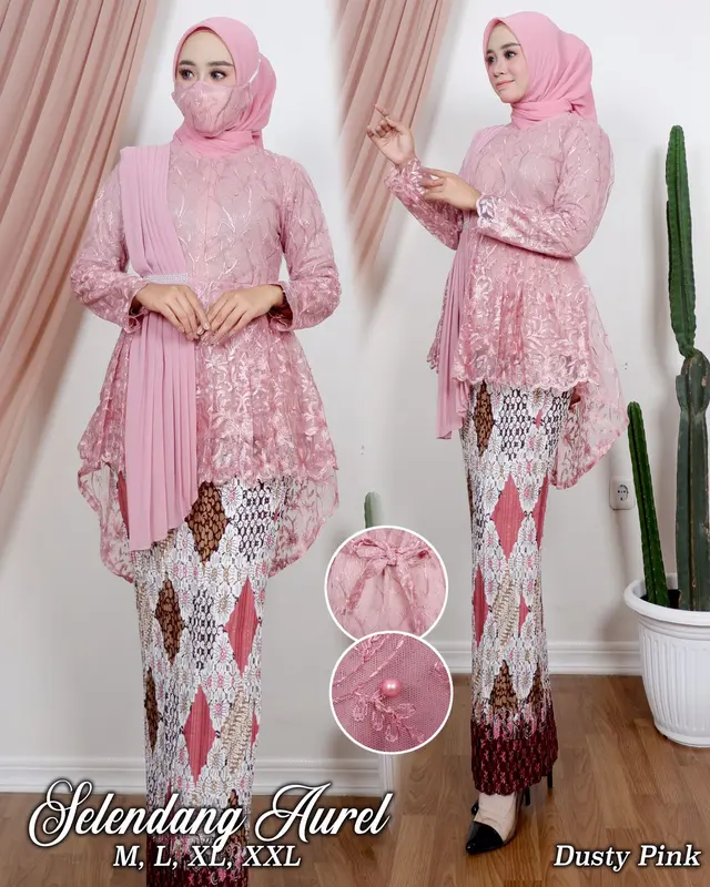 Kebaya Tile Slayer Aurora Salendang Dan Rok Plisket Batik Premium Seragaman Wisuda 2022 Kebaya Remaja Kekinian Kebaya Mod korean ern Xiuyan Jade Brown style dress lamar 3